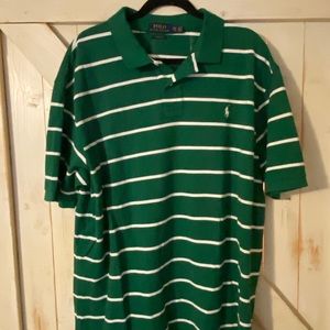 Polo green and white stripes